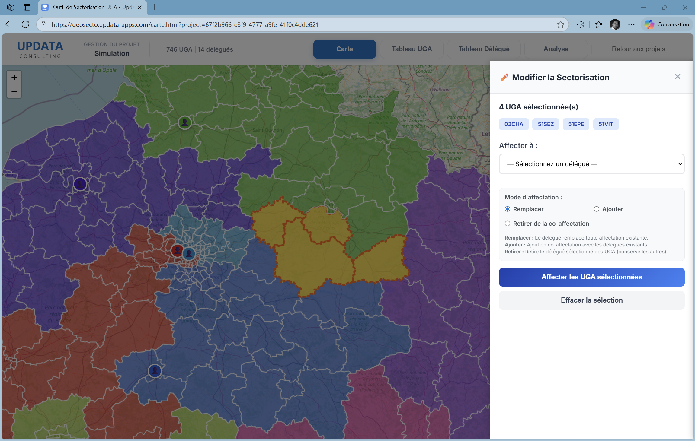 Interface de Sectorisation